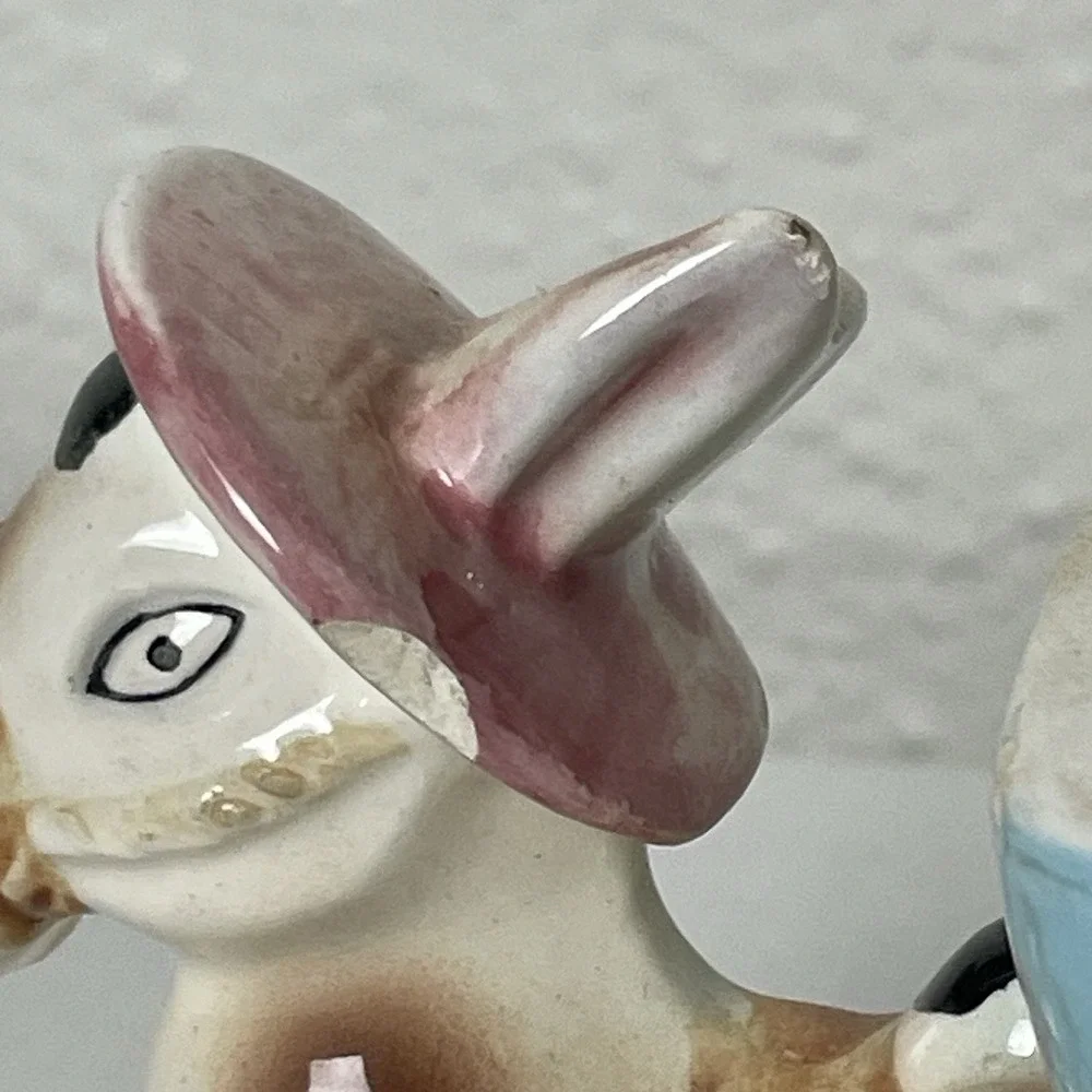 Planter Donkey Ceramic Cart 5